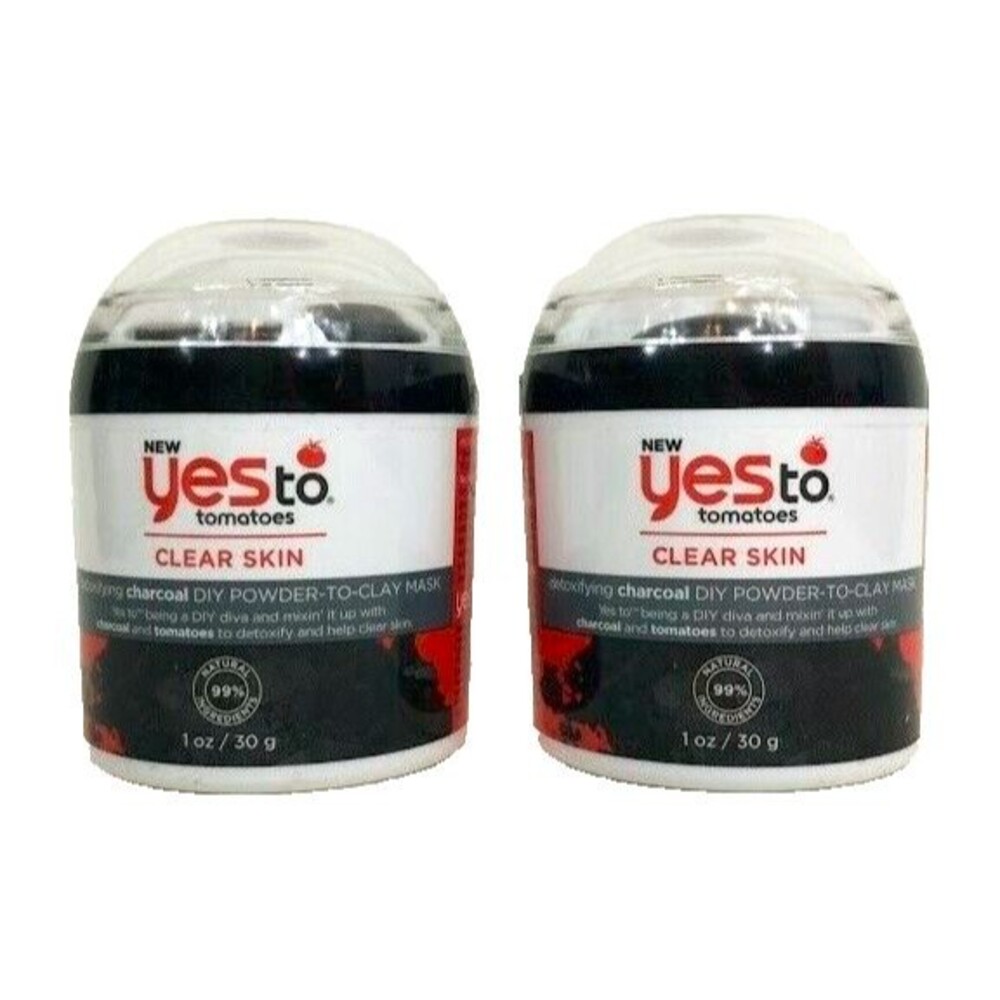 Yes To Tomatoes-Clear Skin Detoxifying Charcoal DIY Powder-To-Clay Mask x2- 1 oz